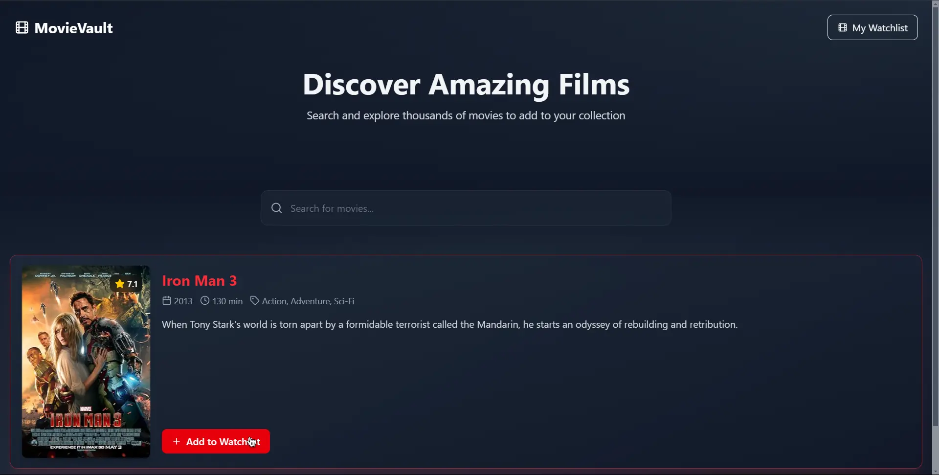 MovieVault screenshot 3