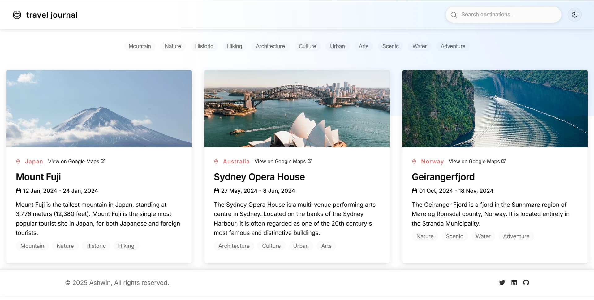 Travel Journal screenshot 2